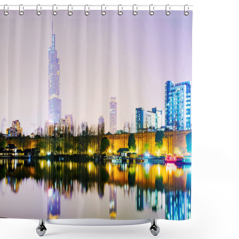 Personality  Xuanwu Lake At Night Shower Curtains