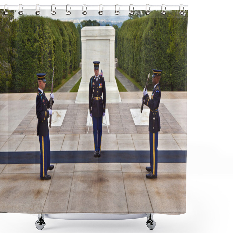 Personality  Changing The Guard At Arlington National Cemetery In Washington Shower Curtains