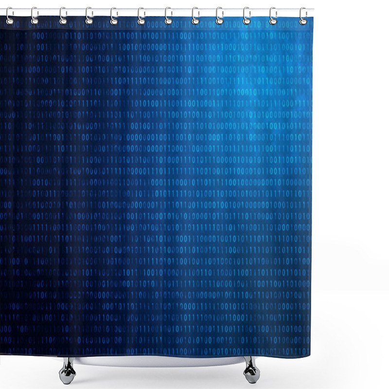 Personality  3D Illustration Binary Code On Blue Background. Bytes Of Binary Code. Concept Technology. Digital Binary Background. Shower Curtains