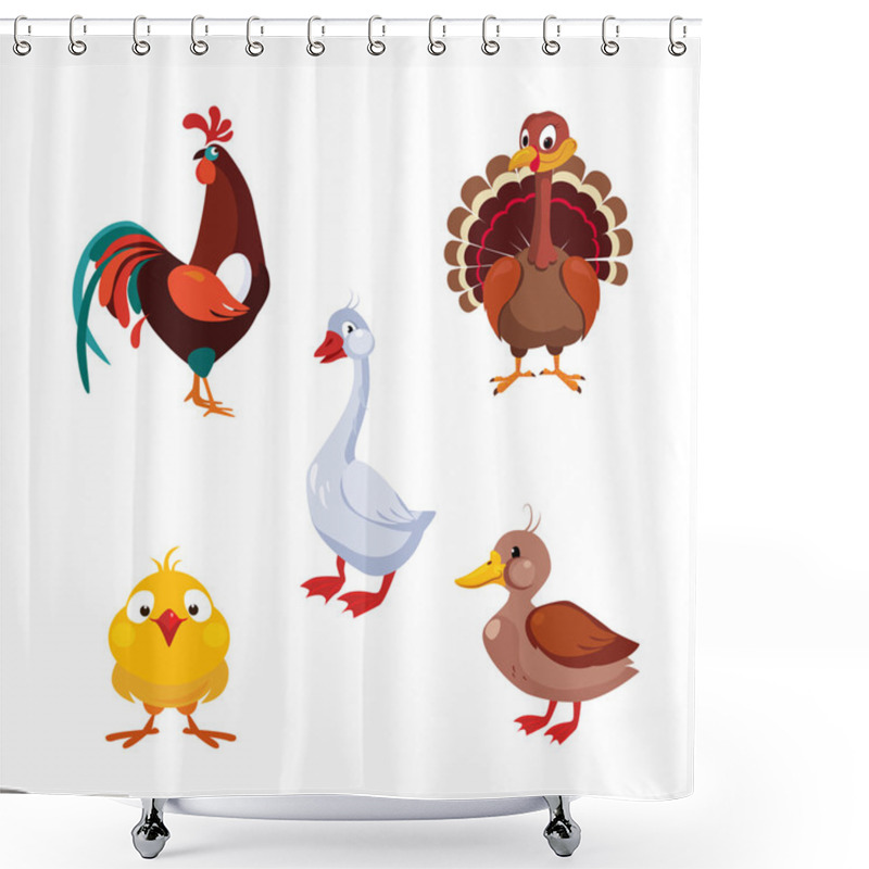 Personality  Poultry Domestic Birds Shower Curtains