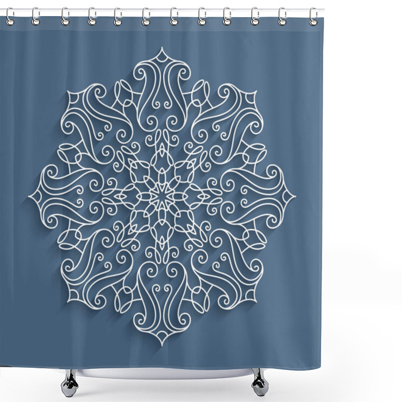 Personality  Paper Lace Doily, Round Crochet Pattern Shower Curtains