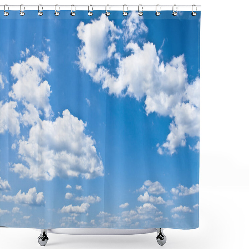 Personality  Blue Sky With White Clouds Shower Curtains