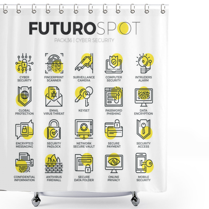 Personality  Cyber Security Futuro Spot Icons Shower Curtains