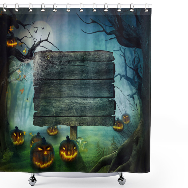 Personality  Board For Add Text Halloween Festival Shower Curtains