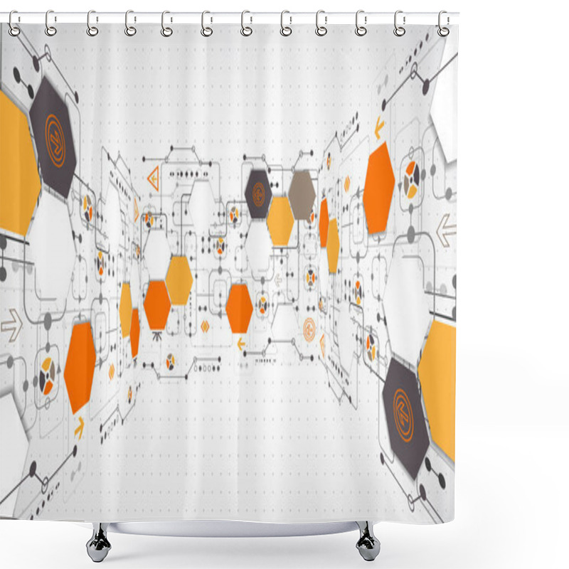 Personality  Abstract Technological Background Shower Curtains