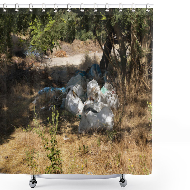 Personality  Household Garbage Pile Illegal Dumping Forest Pollution Environmental Problem Litter Waste Debris Nature Contamination Ecological Trash Heap Urban Waste Landfill Damage Eco Awareness Recycling Issue Shower Curtains