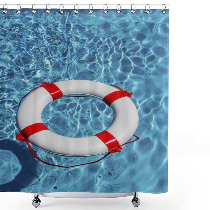 Personality  Lifebuoy In A Pool Shower Curtains