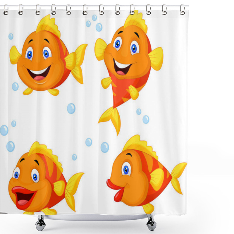 Personality  Cute Fish Cartoon Collection Set Shower Curtains