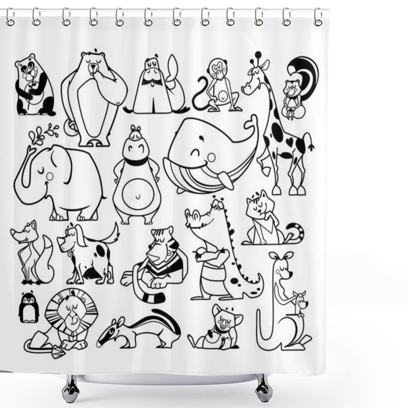 Personality  Big Set Of  Forest Animals Shower Curtains