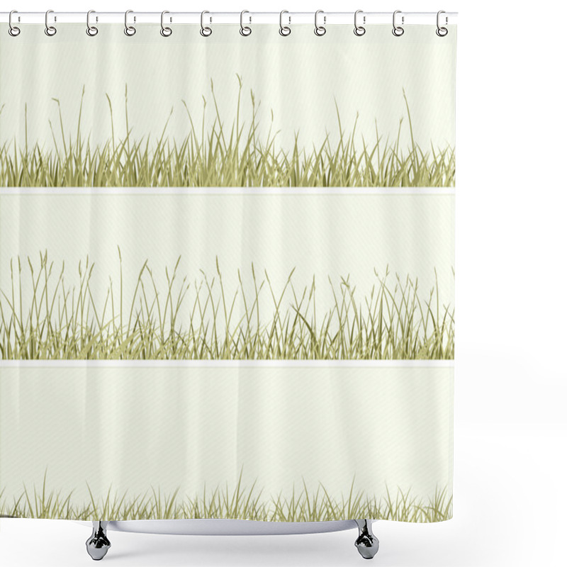 Personality  Banner Of Abstract Meadow Grass. Shower Curtains