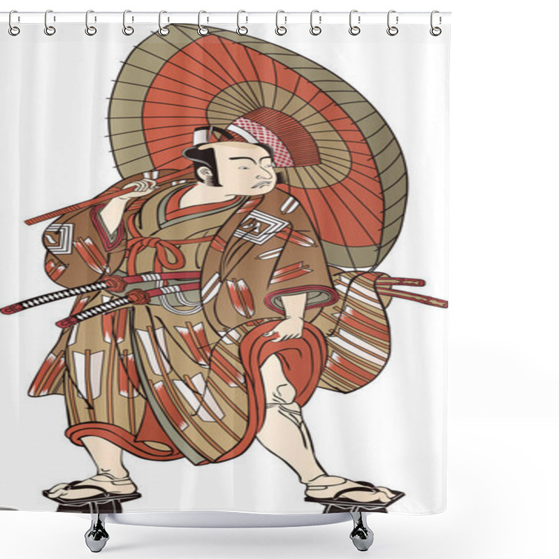 Personality  Ukiyoe Kabuki Actor 46 Shower Curtains