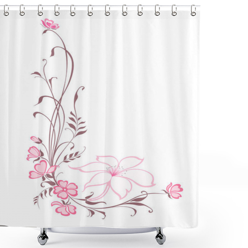 Personality  Flowers Decorative Background. Vertical Floral Pattern With Lilie Shower Curtains