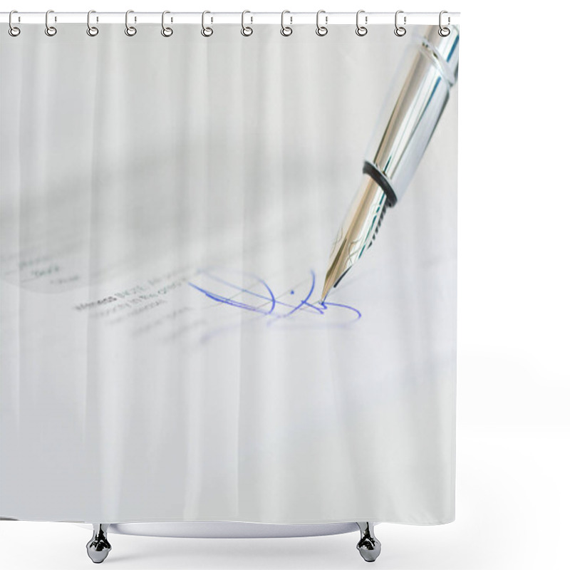 Personality  Sign A Contract Or Agreement With A Pen Shower Curtains