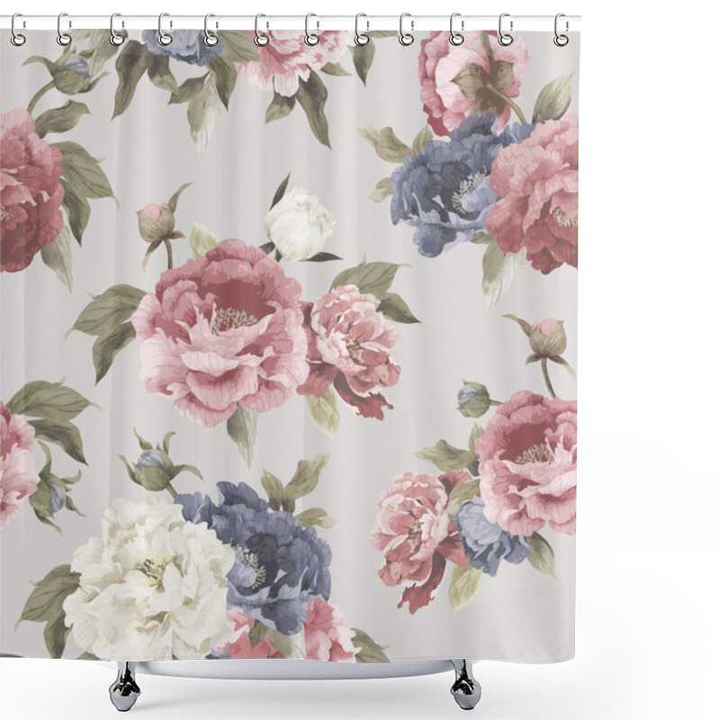 Personality  Floral Pattern With Peony Shower Curtains