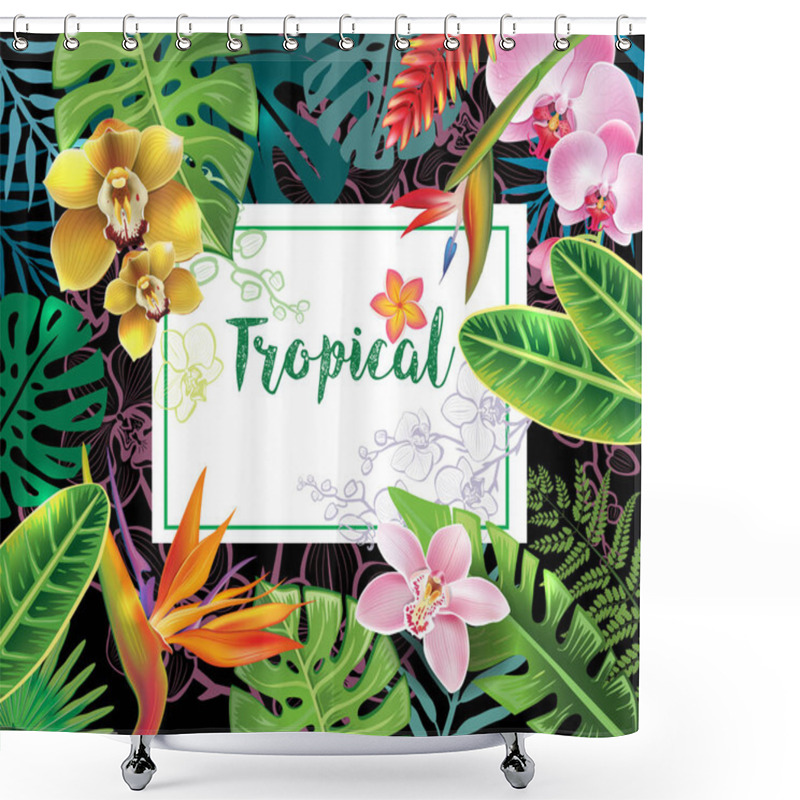 Personality  Banner From Tropical Plants Shower Curtains