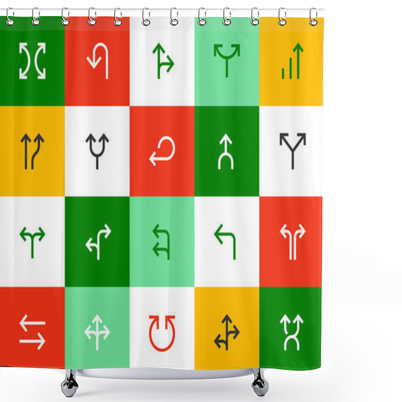 Personality  Arrows And Directional Signs. Flat Series Shower Curtains