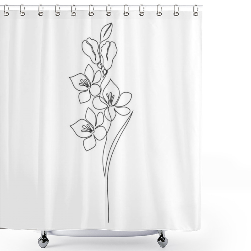 Personality  Freesia Flower On White Shower Curtains