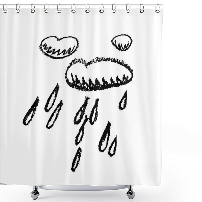 Personality  Vector Illustration Of Abstract Hand Drawn Doodle Clouds Shower Curtains