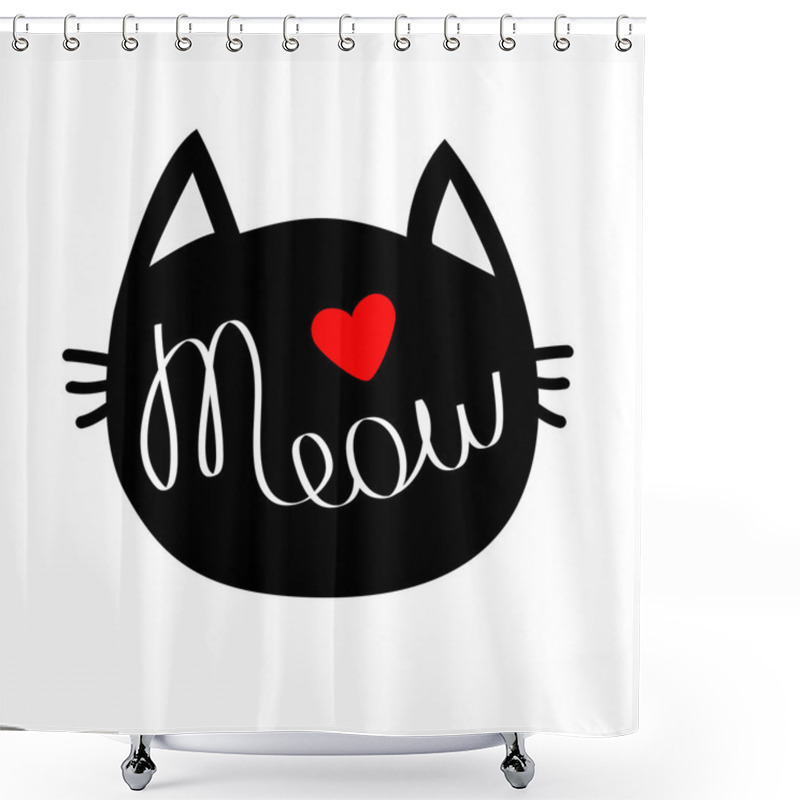 Personality  Black Cat Head  Shower Curtains