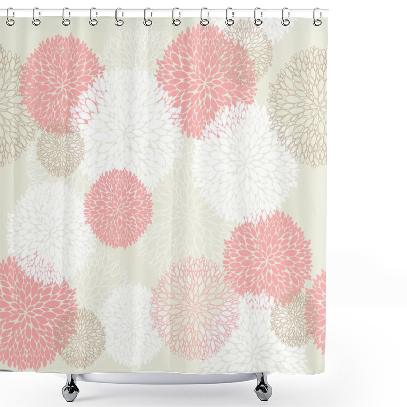 Personality  Seamless Spring Floral Pattern Shower Curtains