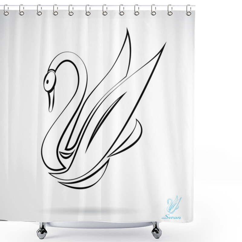 Personality  Vector Image Of An Swans Shower Curtains