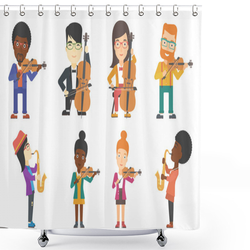 Personality  Vector Set Of Musicians Characters. Shower Curtains