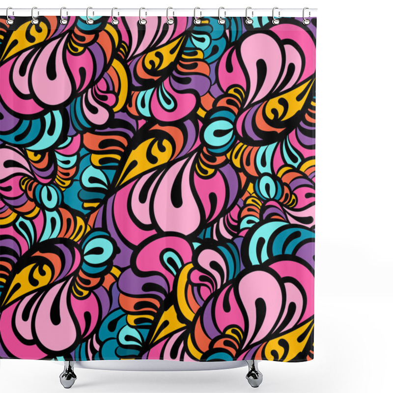 Personality  Abstract Hand Drawn  Wavy Background Shower Curtains