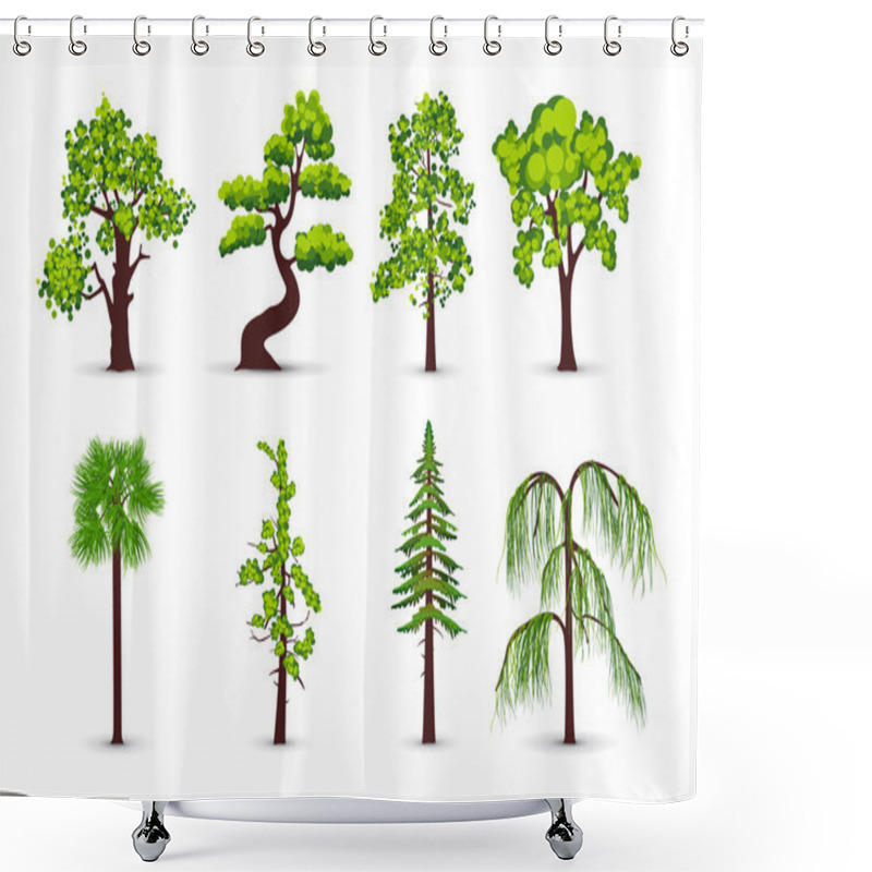 Personality  Trees Icons Shower Curtains