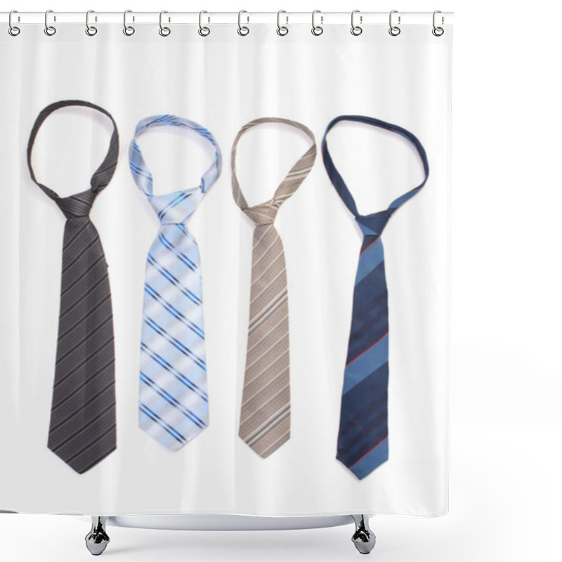 Personality  Ties Isolated On White Shower Curtains