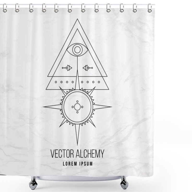 Personality  Vector Geometric Alchemy Symbol Shower Curtains