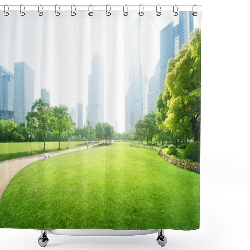 Personality  Park In  Lujiazui Financial Centre, Shanghai, China Shower Curtains