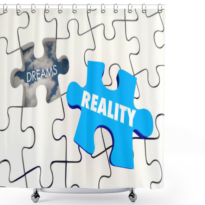 Personality  Dreams Become Reality Puzzle Piece Final  Shower Curtains