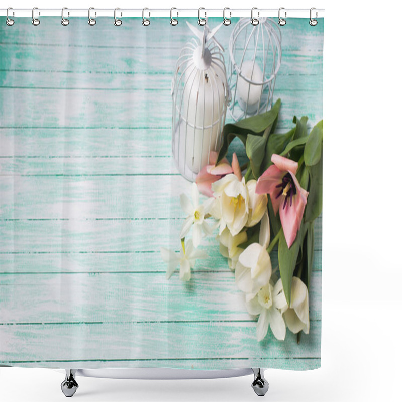 Personality  Fresh Flowers  And Candles Shower Curtains