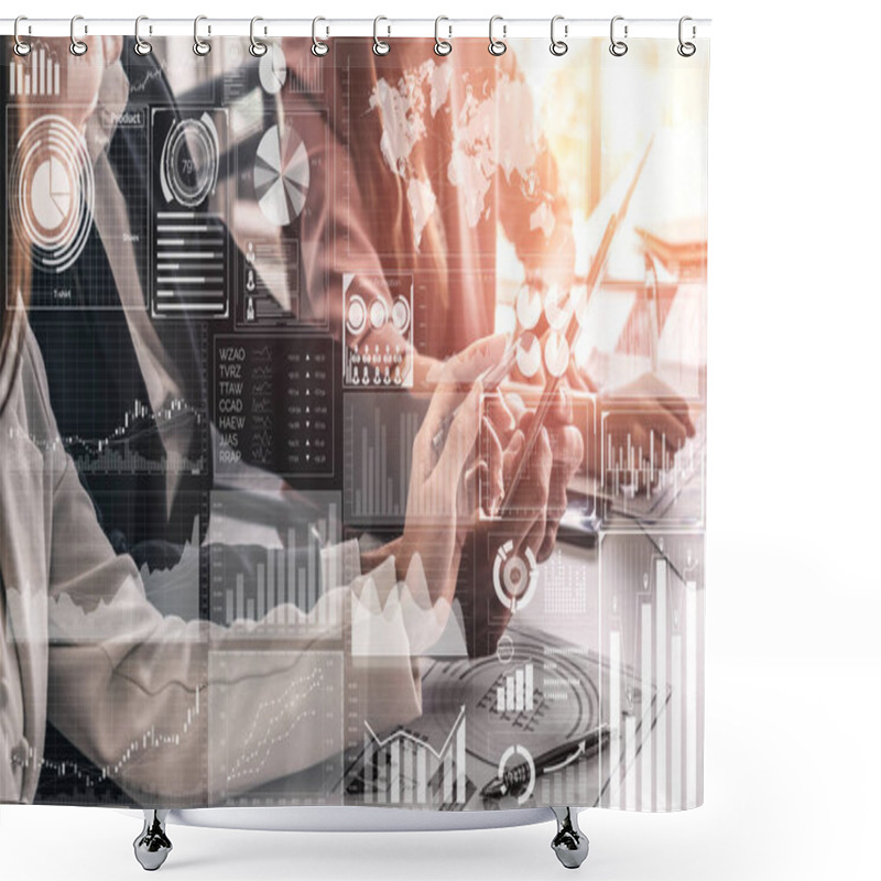 Personality  Big Data Technology For Business Finance Concept. Shower Curtains