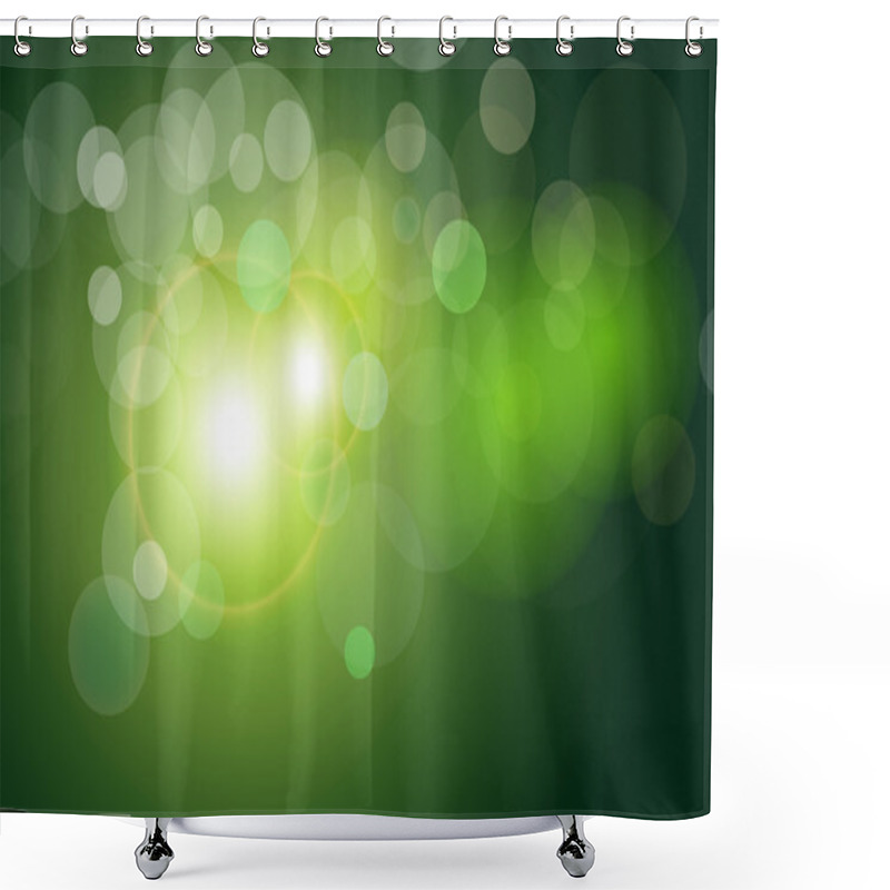 Personality  Vector Abstract Background Green Lights Shower Curtains