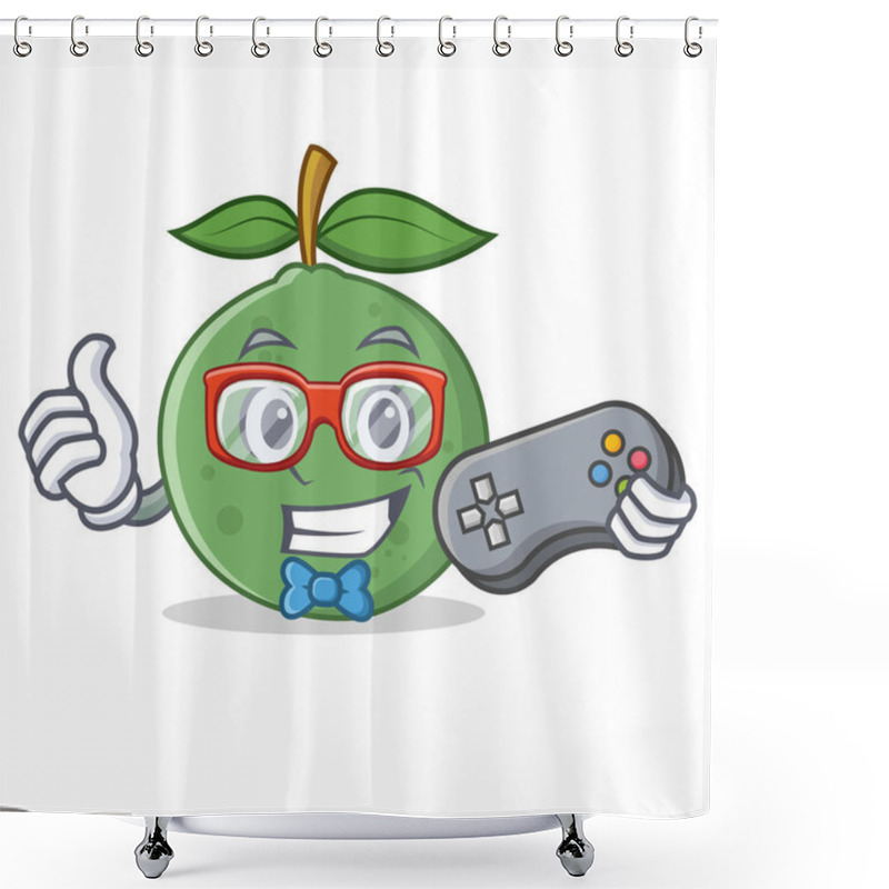 Personality  Gamer Guava Mascot Cartoon Style Shower Curtains