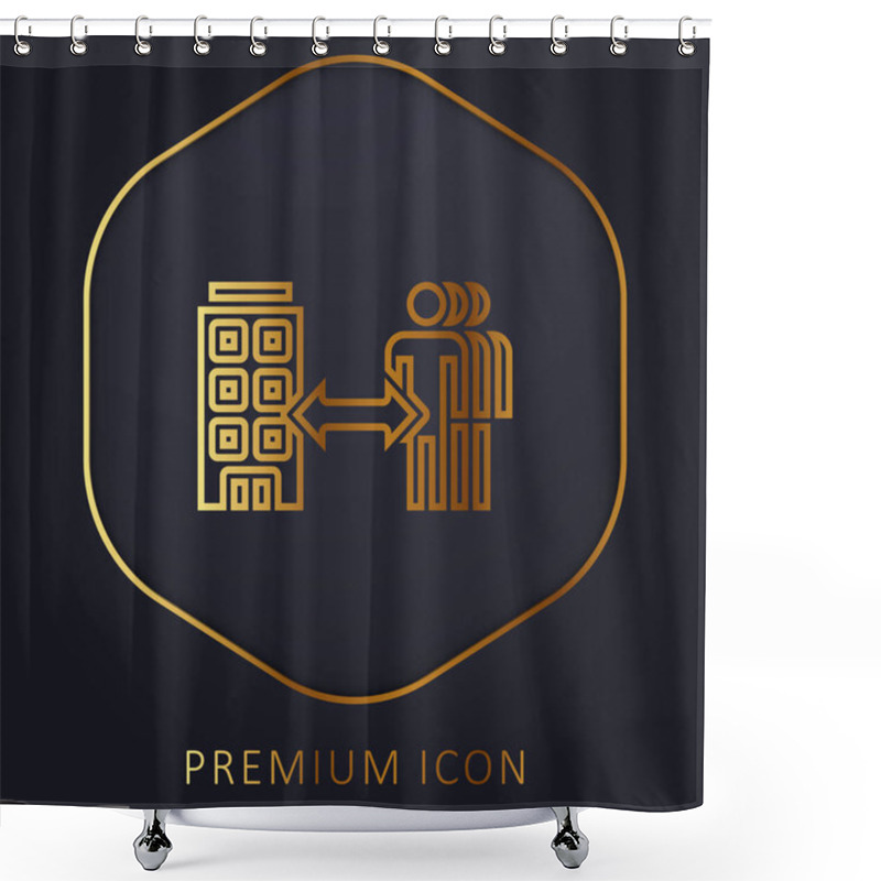 Personality  B2b Golden Line Premium Logo Or Icon Shower Curtains