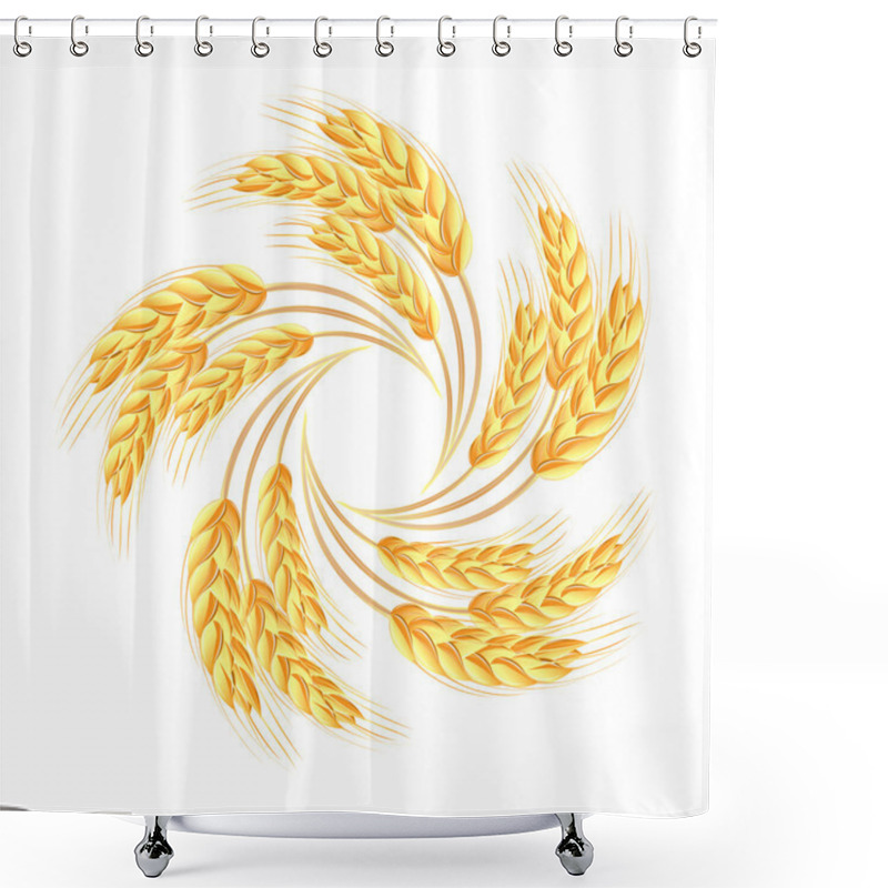 Personality  Wheat Ears Icon Shower Curtains