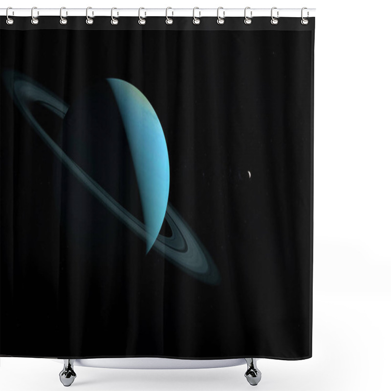 Personality  Miranda Moon, Uranus V, Orbiting Around Uranus Planet In The Outer Space Shower Curtains