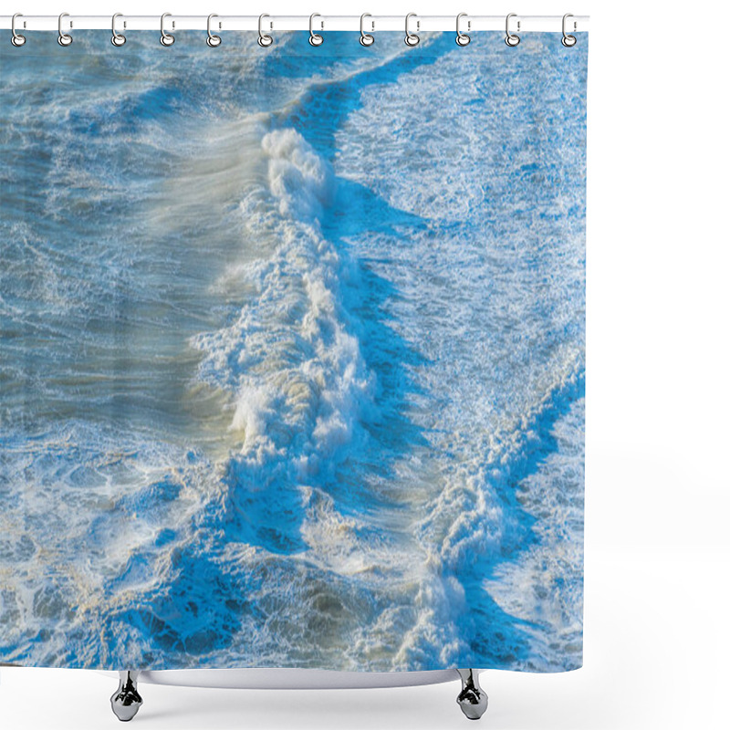 Personality  Waves At The North Beach In Nazare, Portugal Shower Curtains