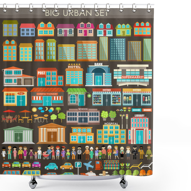 Personality  Big Urban Set Shower Curtains