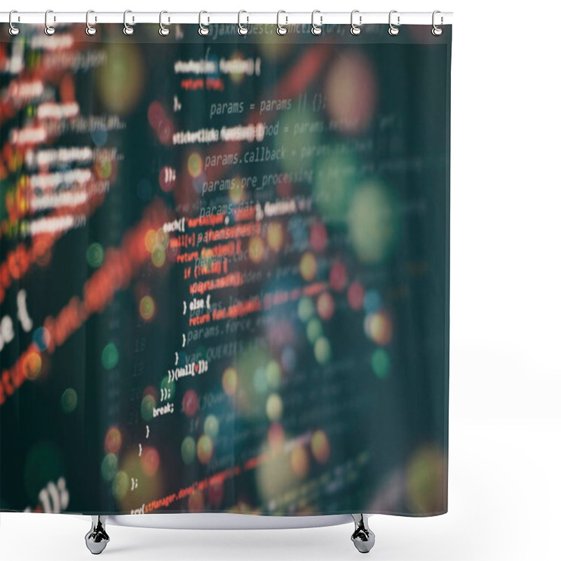 Personality  Web Programming Functions On Laptop On Laptop. IT Business. Python Code Computer Screen. Shower Curtains