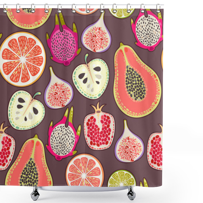 Personality  Seamless Exotic Fruit Shower Curtains