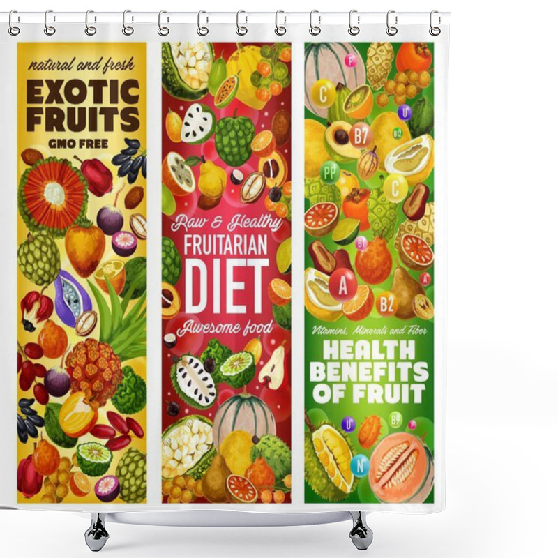 Personality  Vitamins In Exotic Fruits And Tropical Berries Shower Curtains