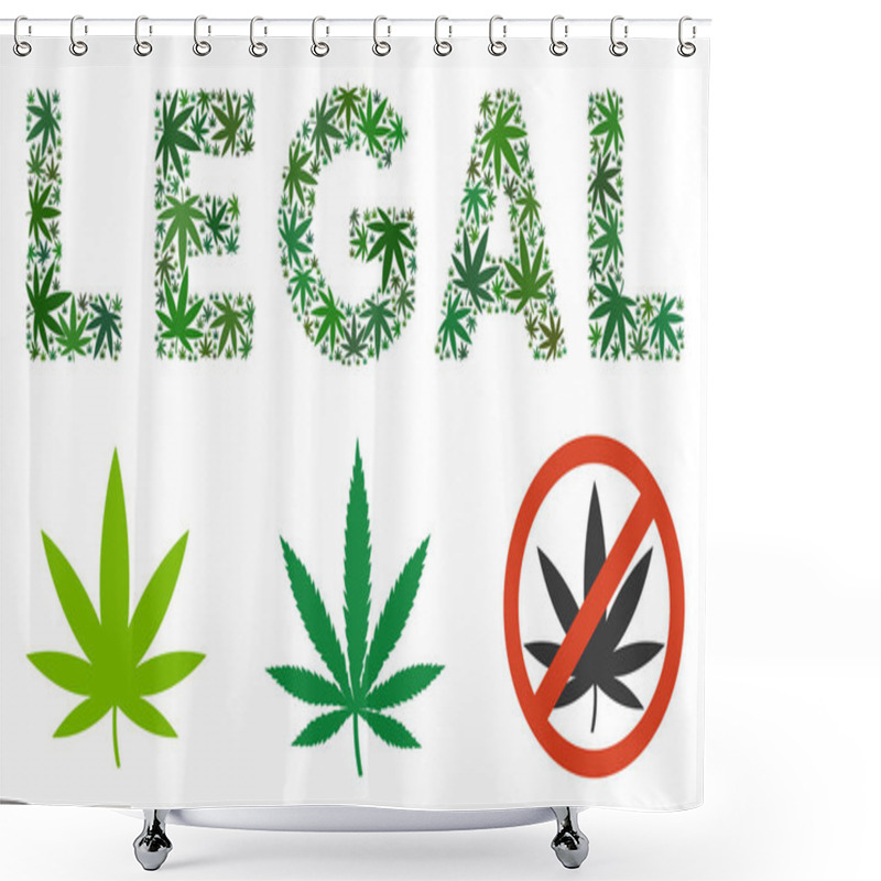 Personality  Legal Label Collage Of Cannabis Shower Curtains