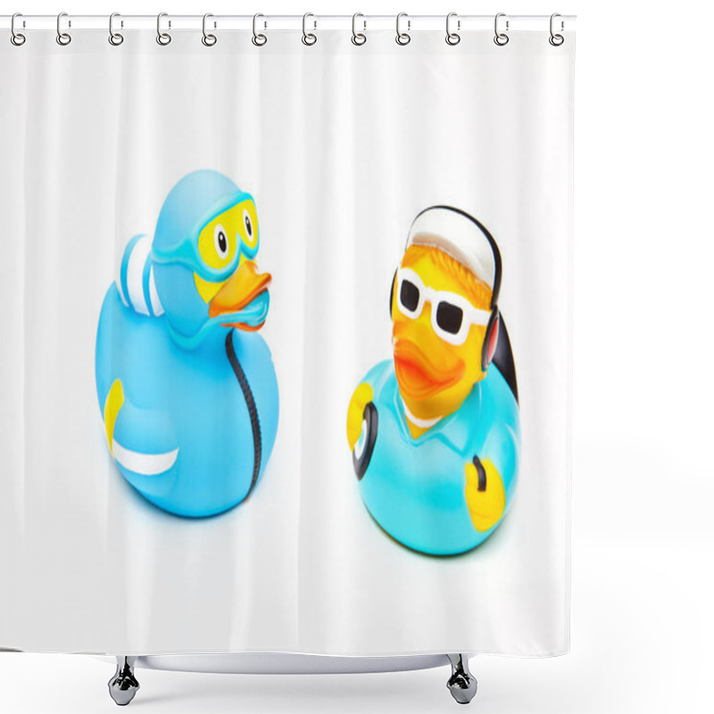 Personality  Children Rubber Duck For Swimming Shower Curtains