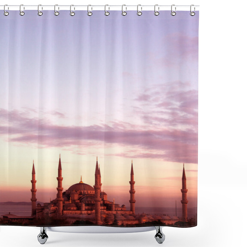 Personality  Aerial View Of Blue Mosque Shower Curtains