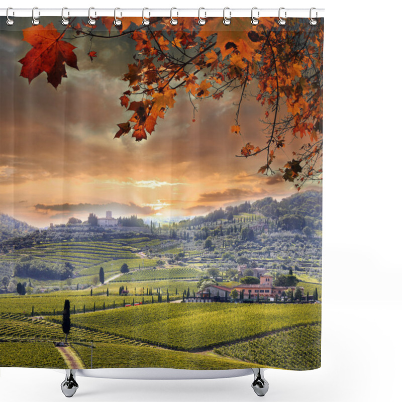 Personality  Chianti Vineyard Landscape In Tuscany, Italy Shower Curtains