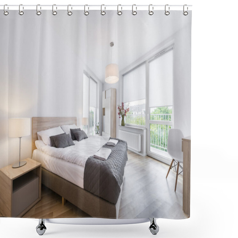 Personality  Modern And Comfortable Bedroom Interior Design  Shower Curtains