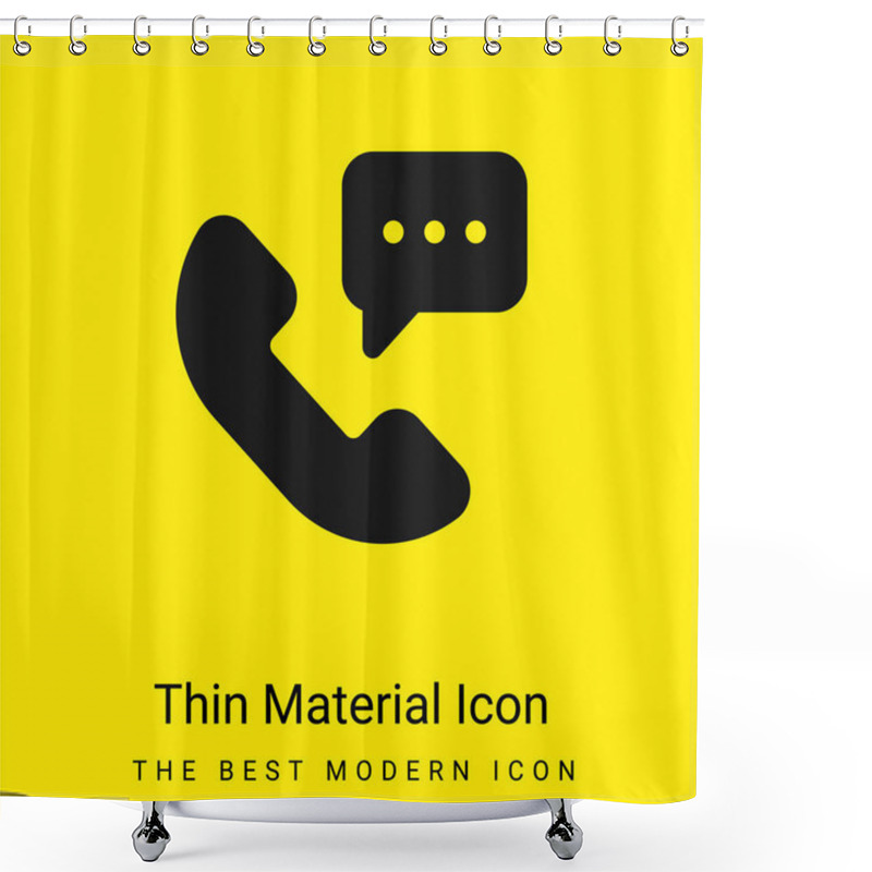 Personality  24 Hours Minimal Bright Yellow Material Icon Shower Curtains